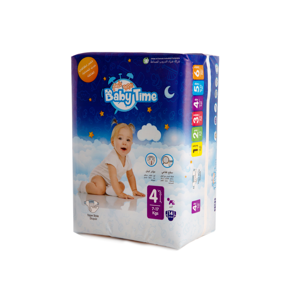 بيبي تايم مقاس (4) - كرتون اقتصادي - 144حفاض